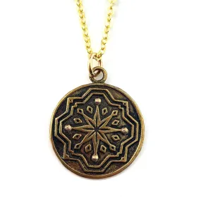 COMPASS ROSE Charm Necklace - BRONZE