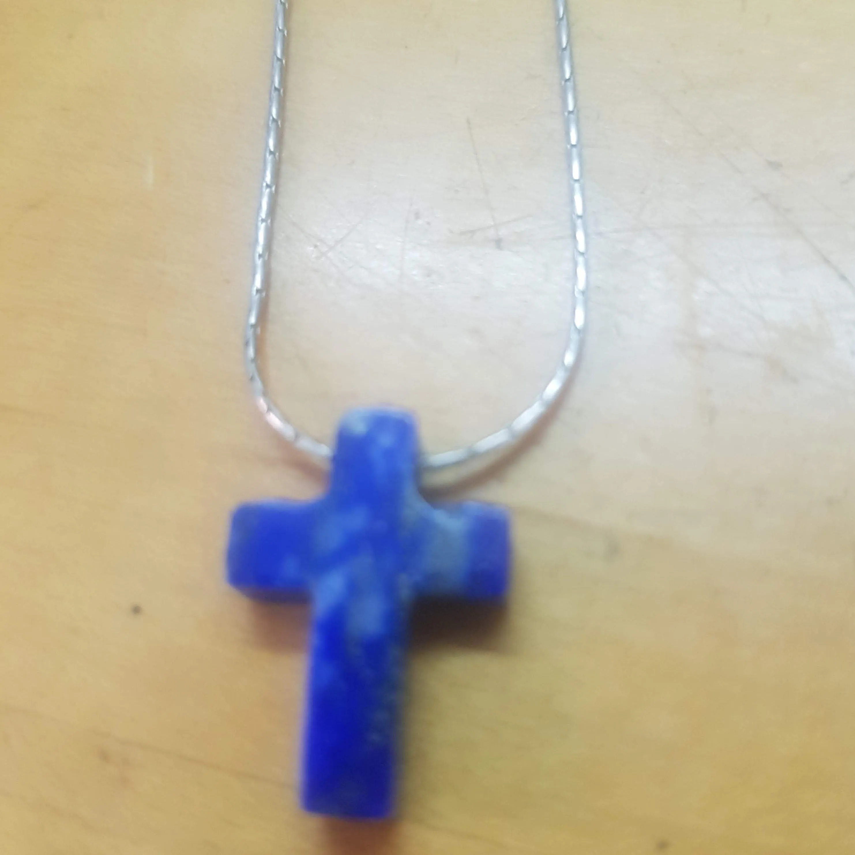 Cross pendant jewelry, Sterling Silver Cross necklace, Christian necklace for woman Lapis Lazuli Cross