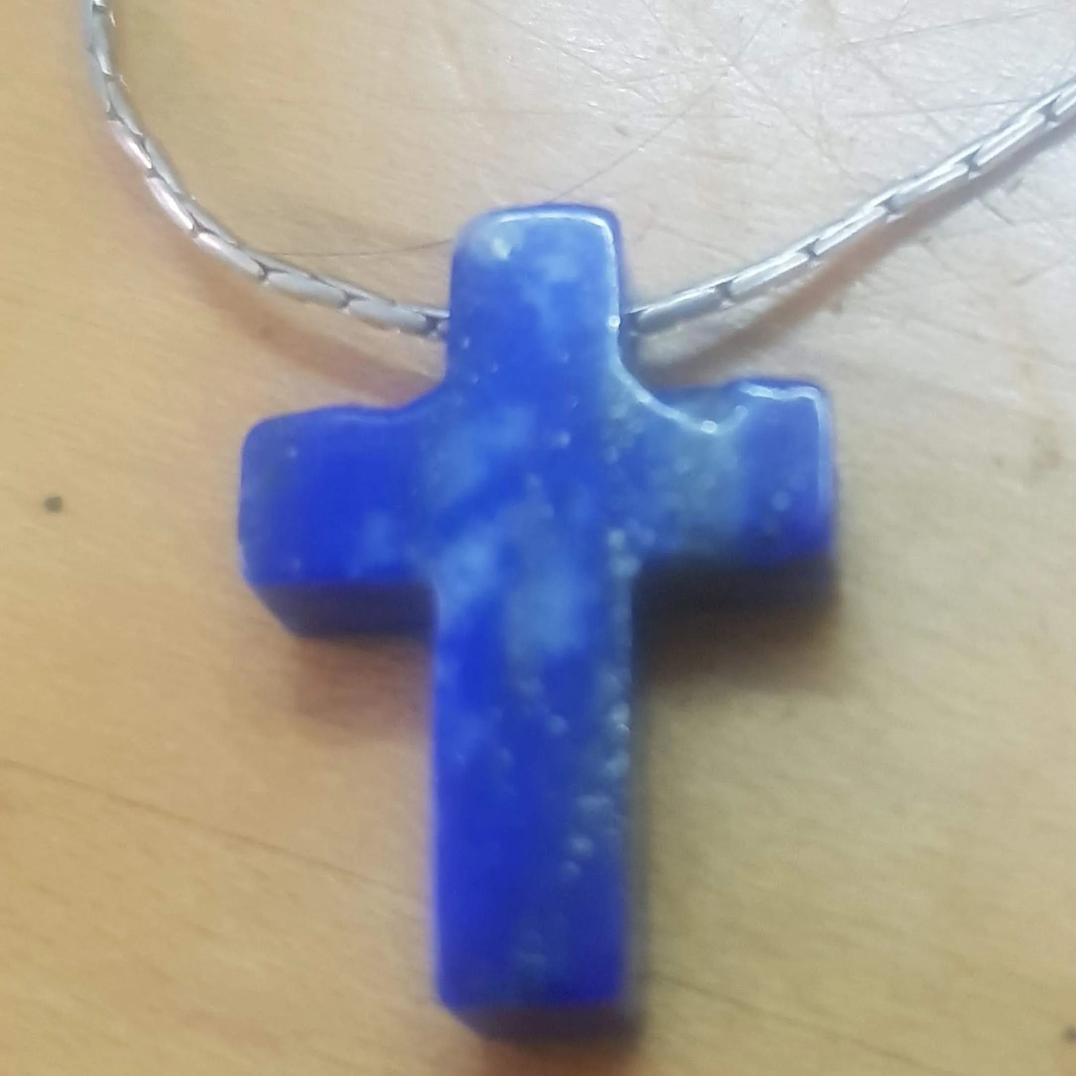 Cross pendant jewelry, Sterling Silver Cross necklace, Christian necklace for woman Lapis Lazuli Cross