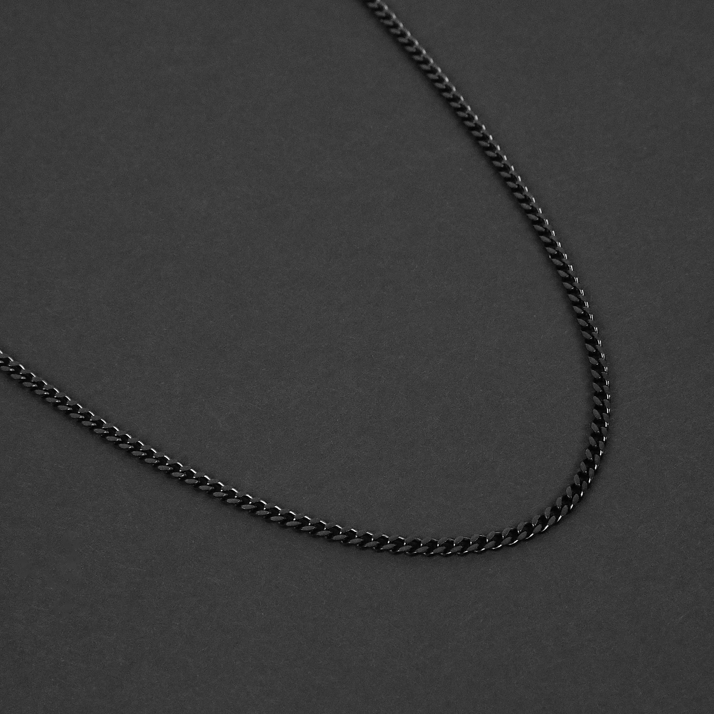 Cuban Chain Necklace - Black 3mm