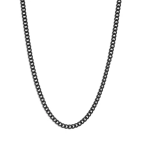 Curb Chain Necklace - Black 3mm