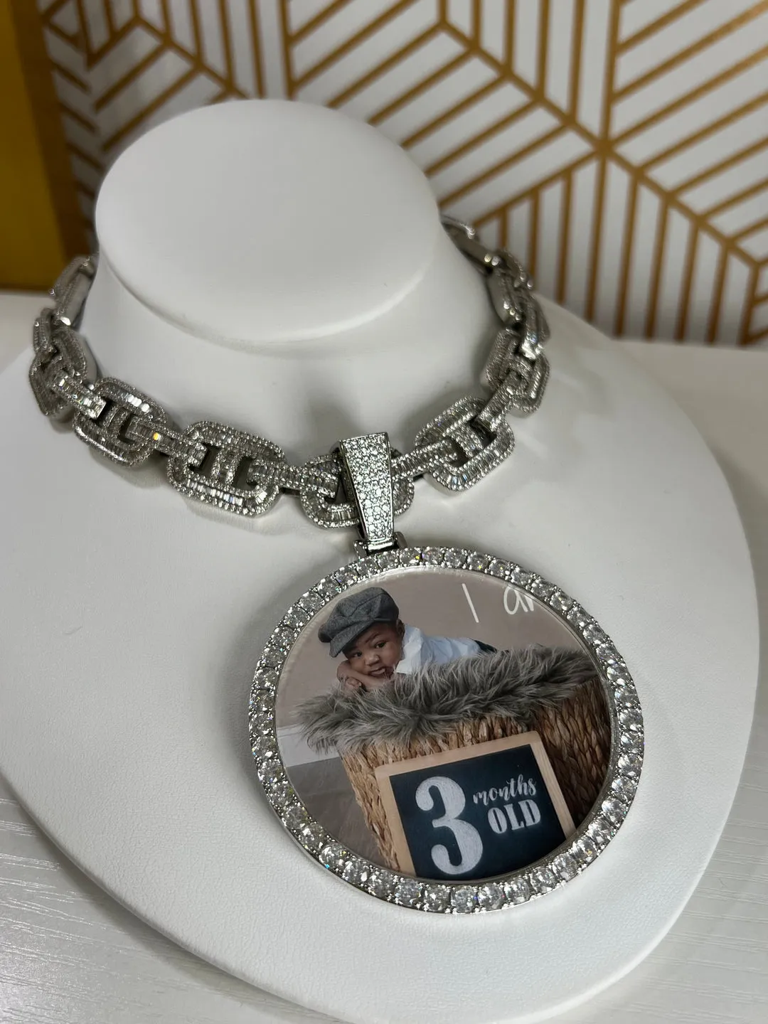 Custom Circle Photo Necklace