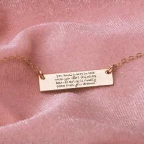 Custom Quote Bar Necklace