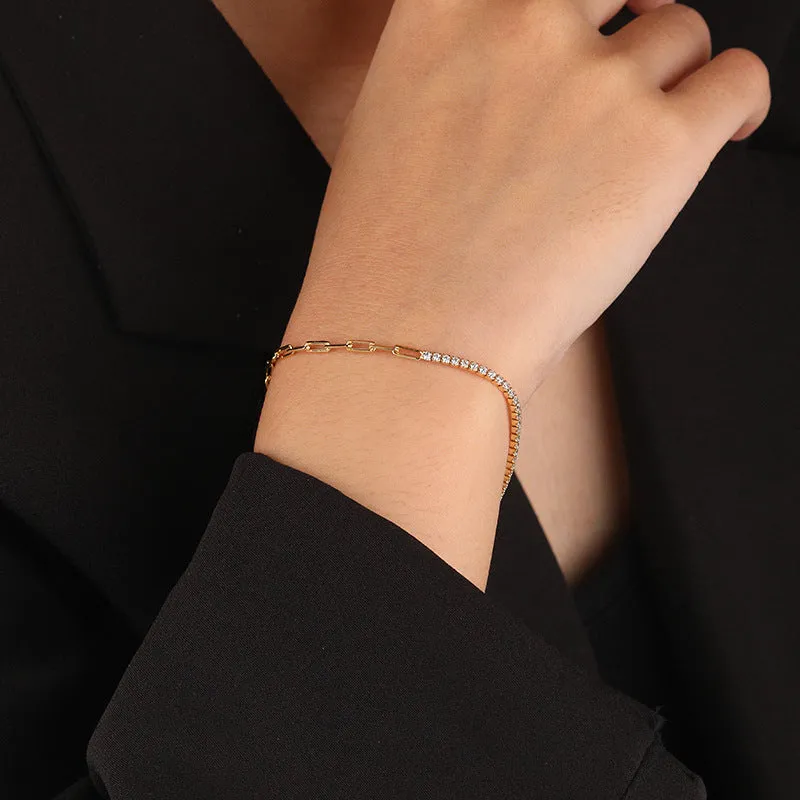 Dainty CZ chain Bracelet