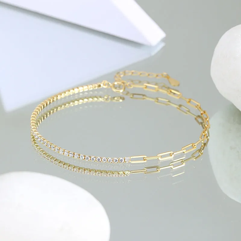 Dainty CZ chain Bracelet