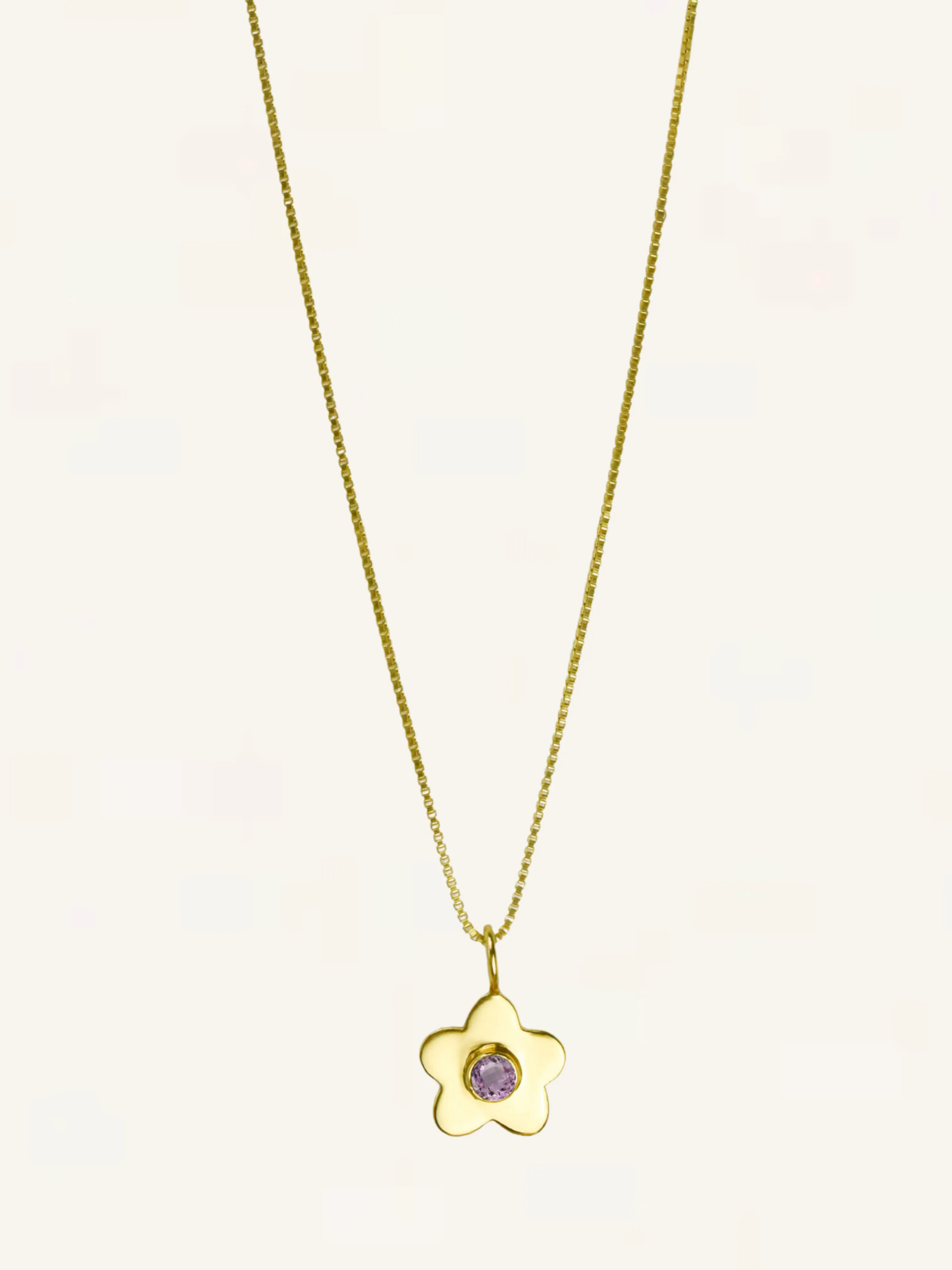 Daisy Gemstone Necklace - Lilac