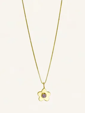 Daisy Gemstone Necklace - Lilac