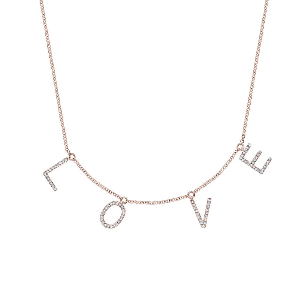 Dangling Diamond Love Necklace