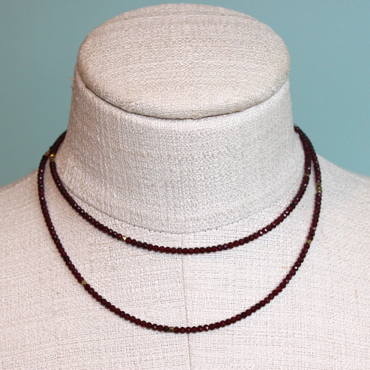 Debbie Gold Garnet Necklace