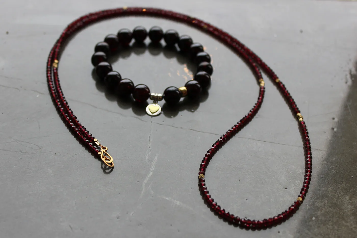 Debbie Gold Garnet Necklace