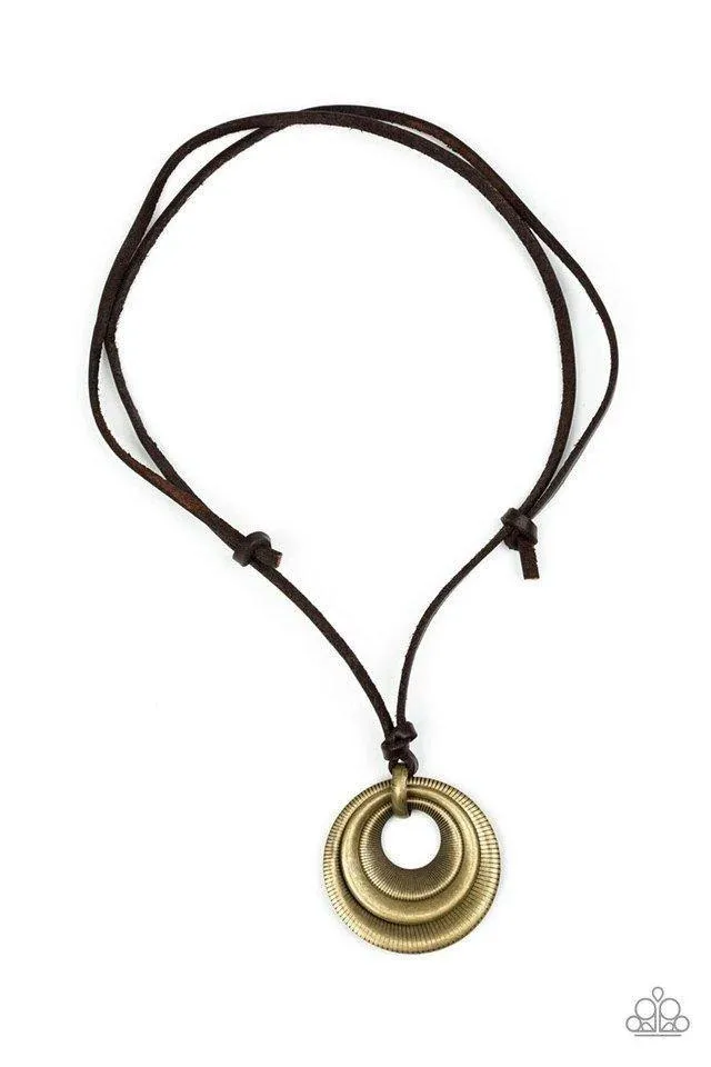 Desert Spiral Brass Urban Necklace - Paparazzi Accessories