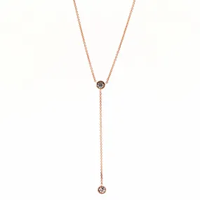 Diamond Rose Gold Lariat Necklace