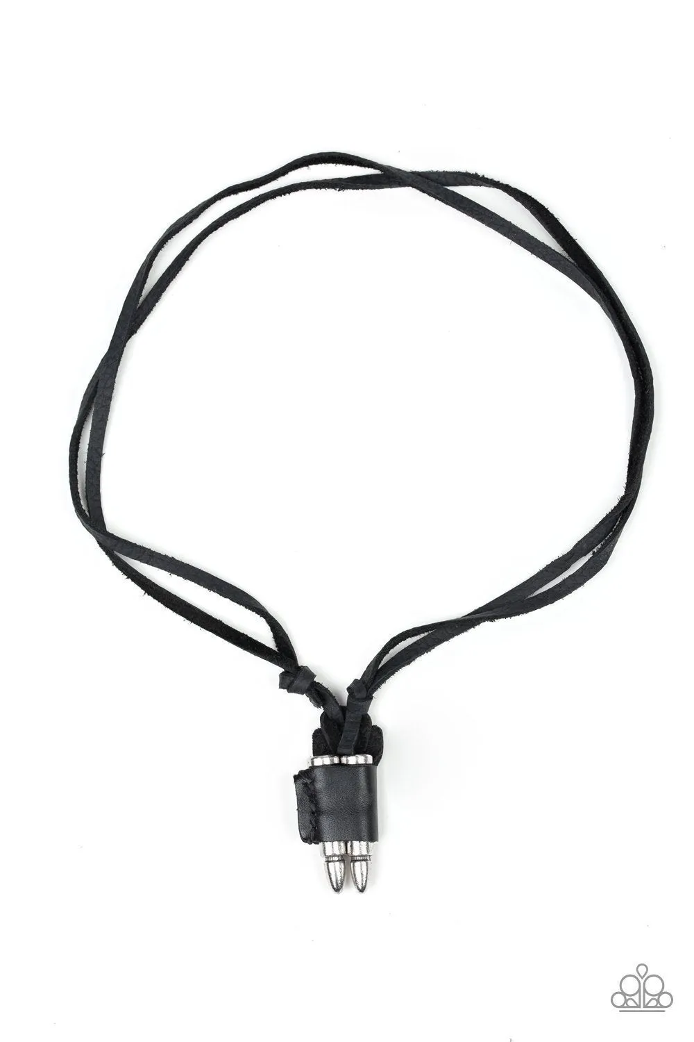 Dodge a Bullet Black Urban Necklace - Paparazzi Accessories