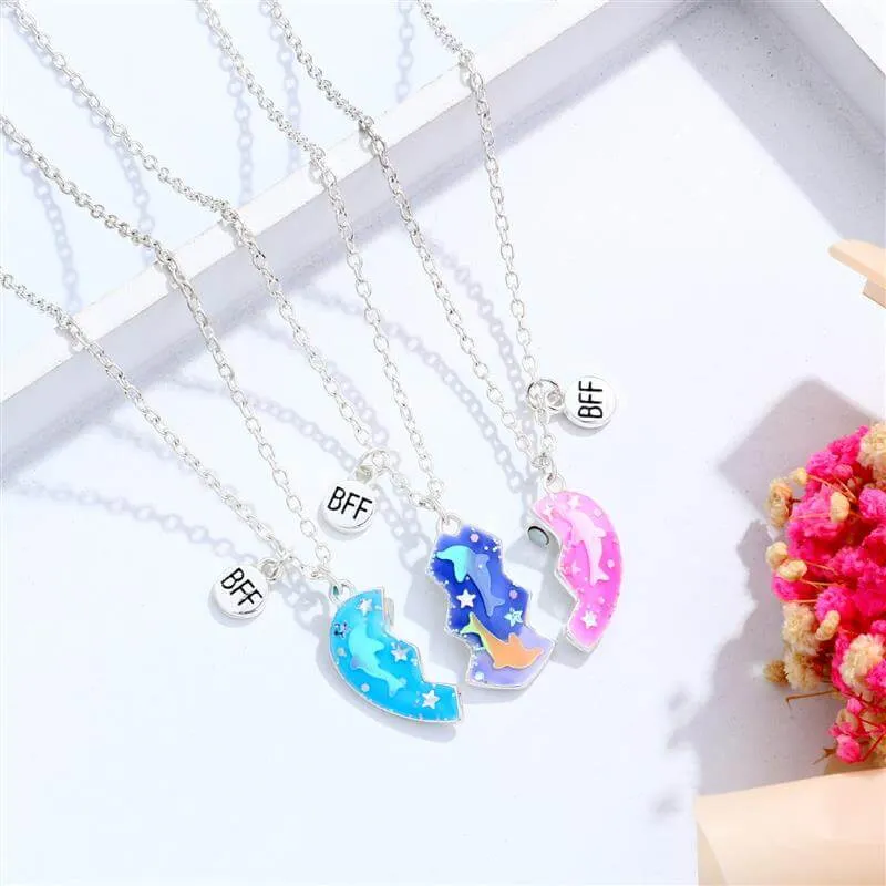 Dolphin Enamel Children BFF Necklaces