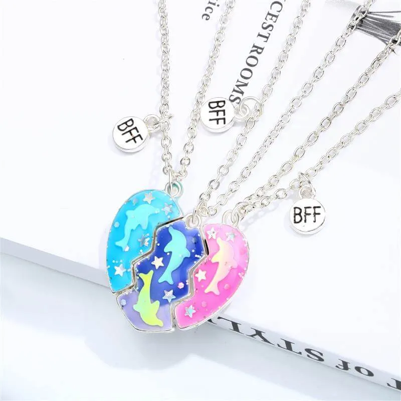 Dolphin Enamel Children BFF Necklaces