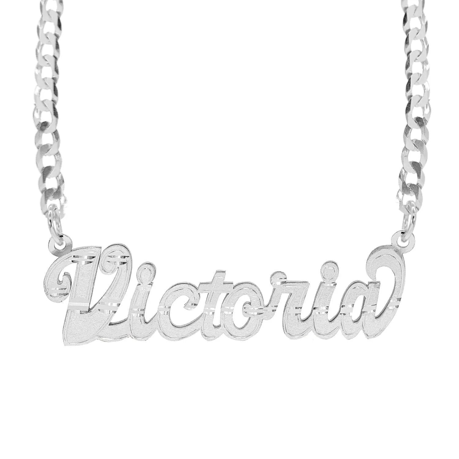 Double-plated Script Name Necklace