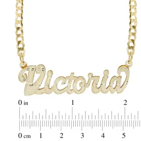 Double-plated Script Name Necklace