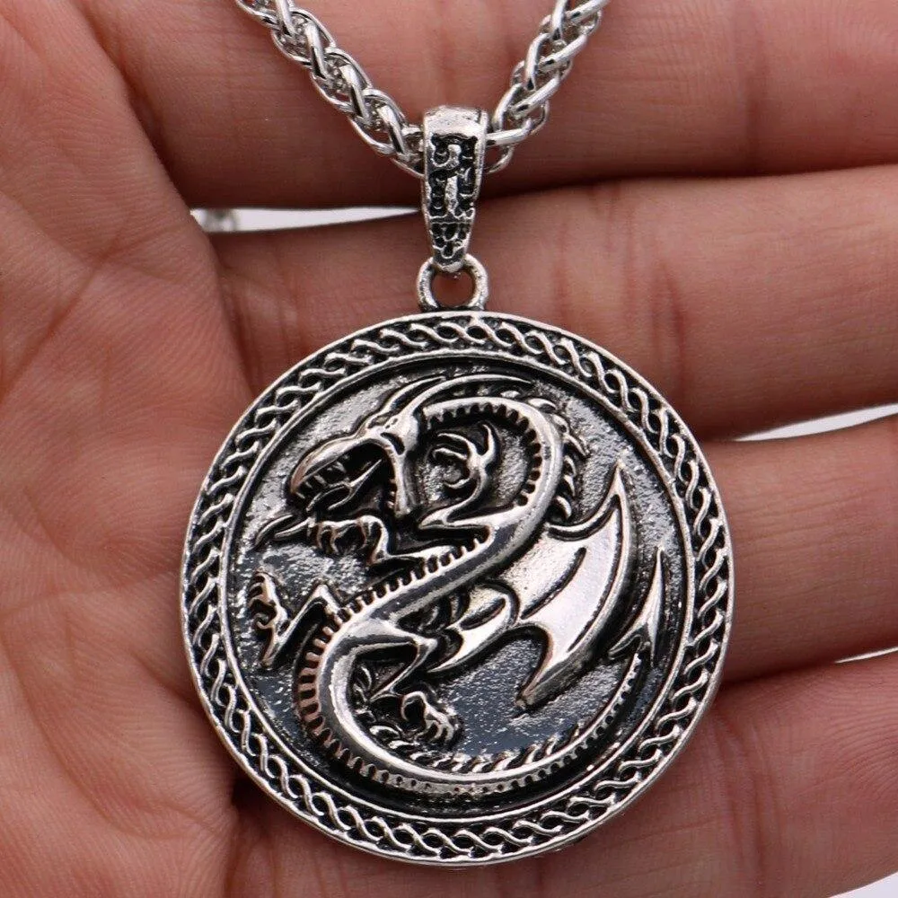 Draconic Wyrm Medallion Necklace