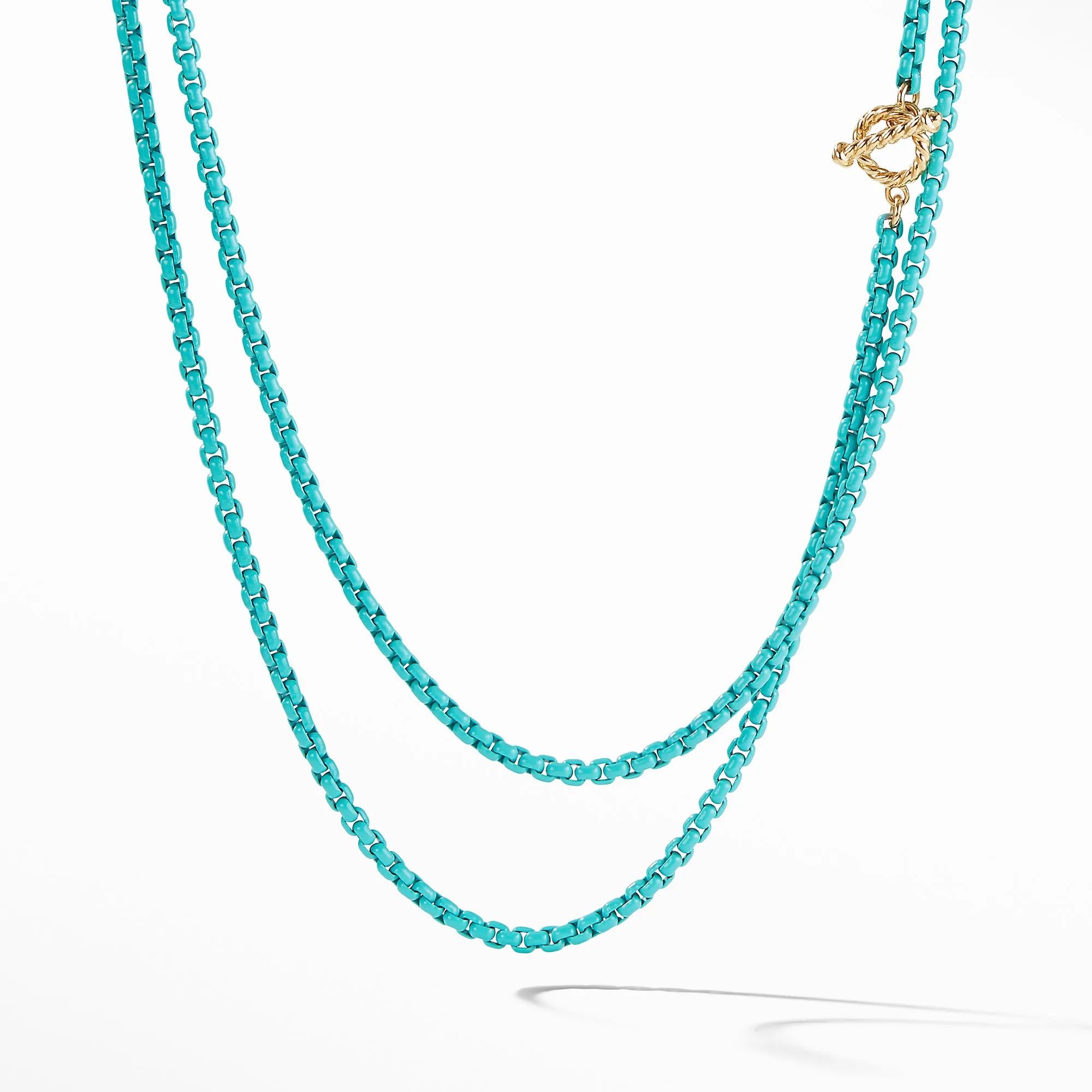 DY Bel Aire Chain Necklace in Turquoise with 14K Gold Accents