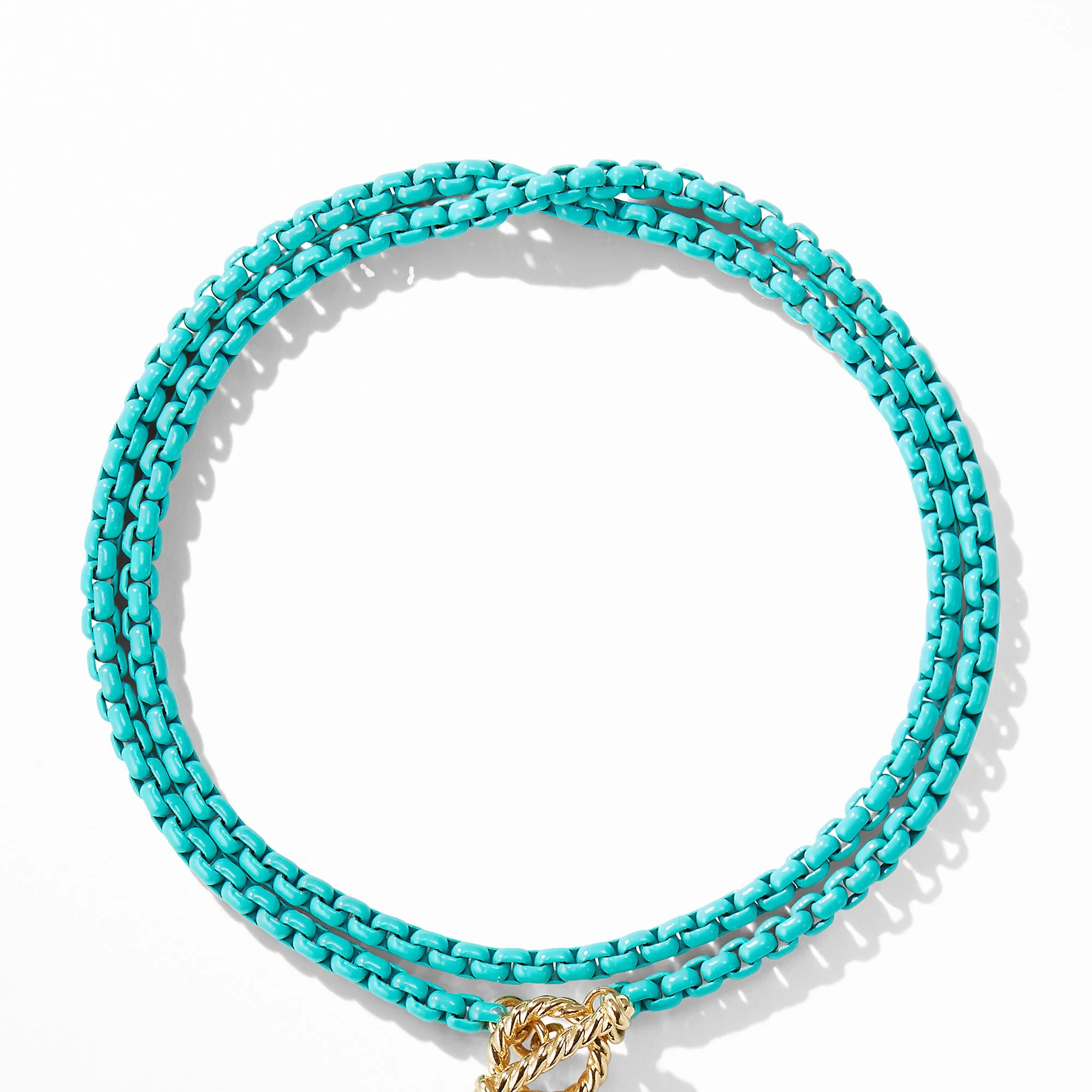 DY Bel Aire Chain Necklace in Turquoise with 14K Gold Accents