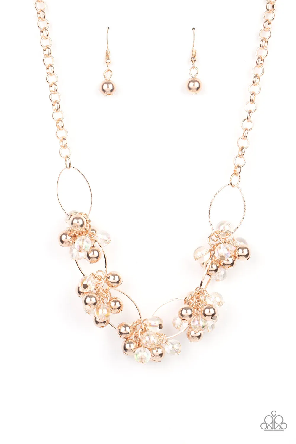 Effervescent Ensemble - Rose Gold Paparazzi Necklace