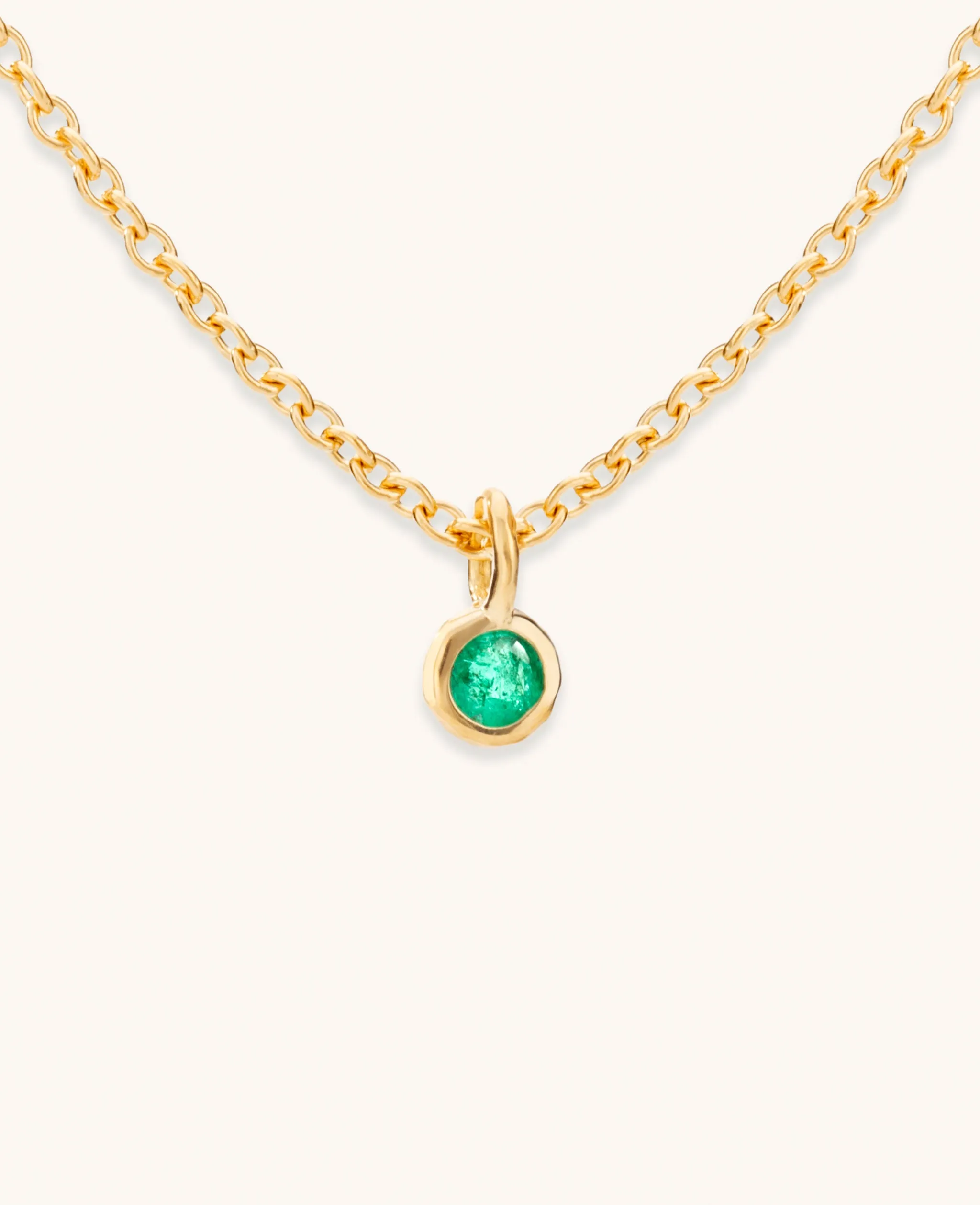 Emerald Droplet Necklace Gold