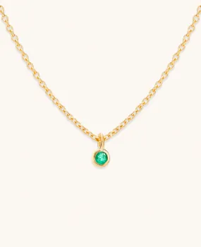 Emerald Droplet Necklace Gold