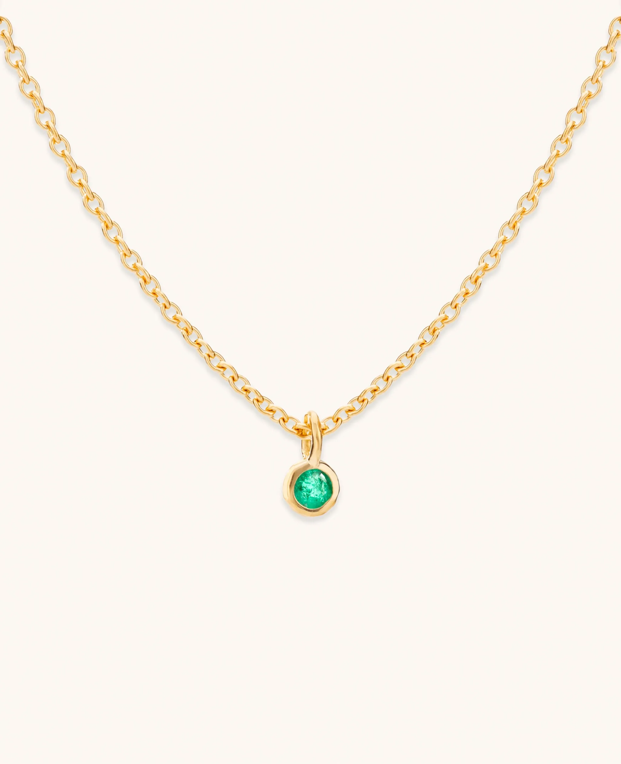 Emerald Droplet Necklace Gold