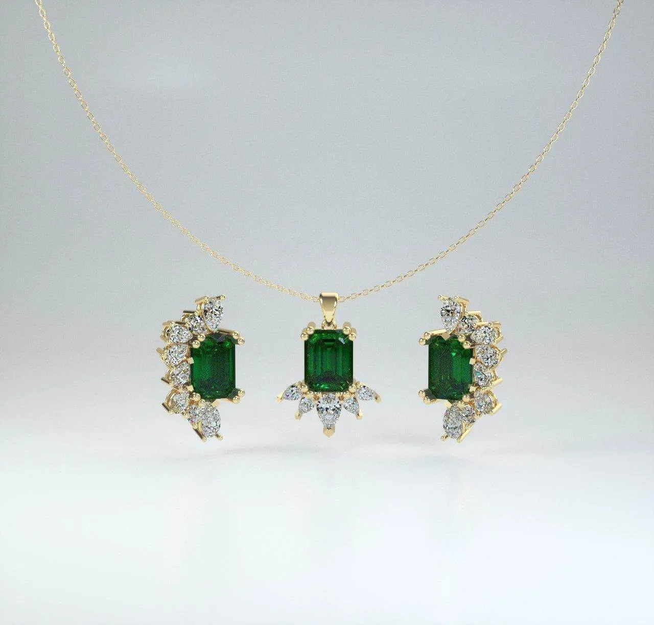 Emerald Pendant The Earth Jewelry Set collection Designed by Tanin