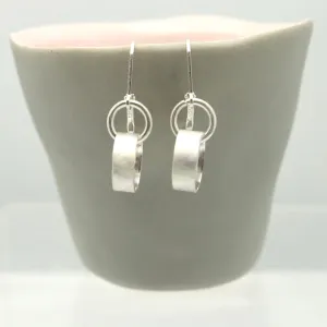 ERSA Silver Cylinder Earrings