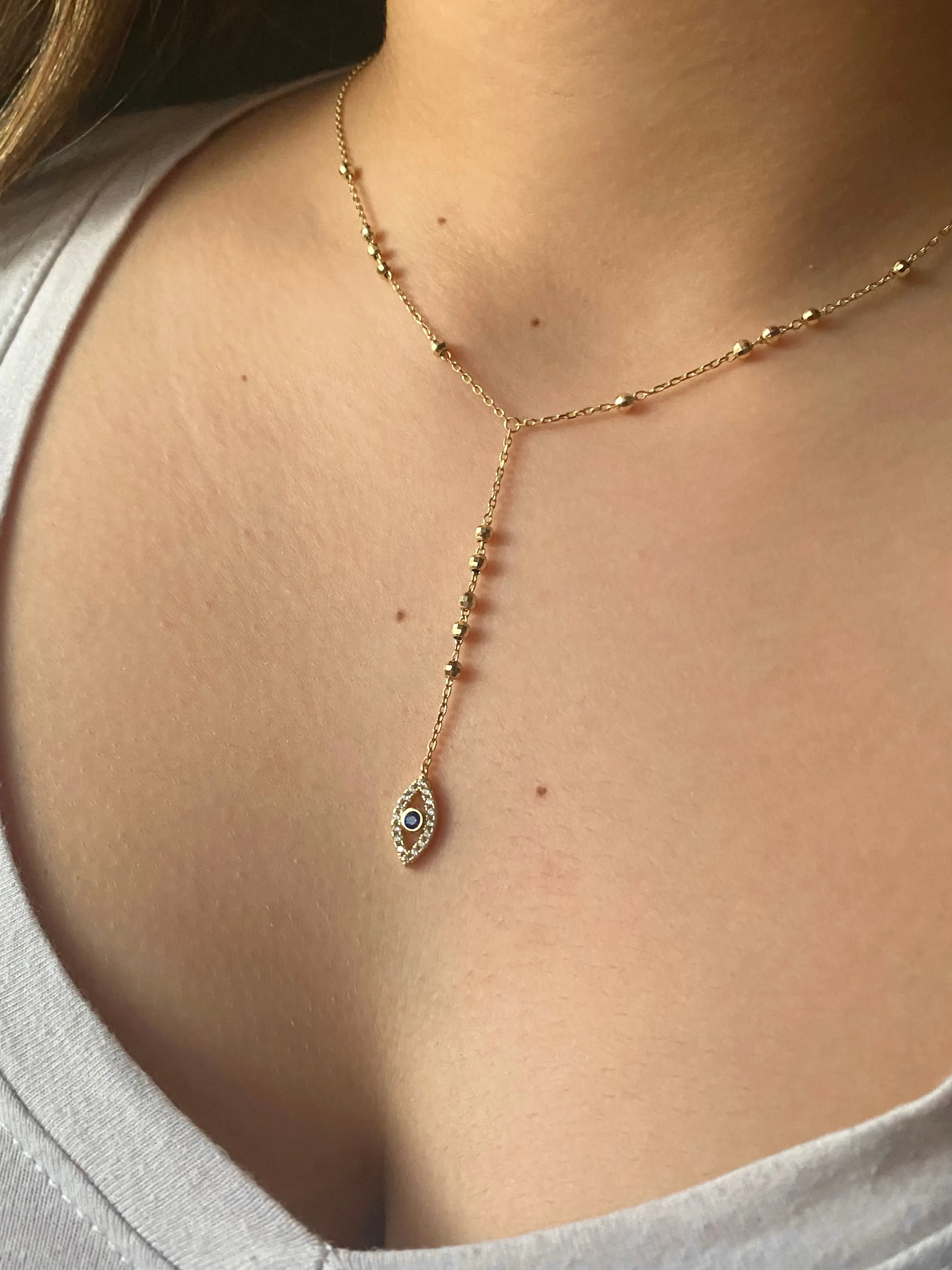 Evil Eye Lariat Necklace