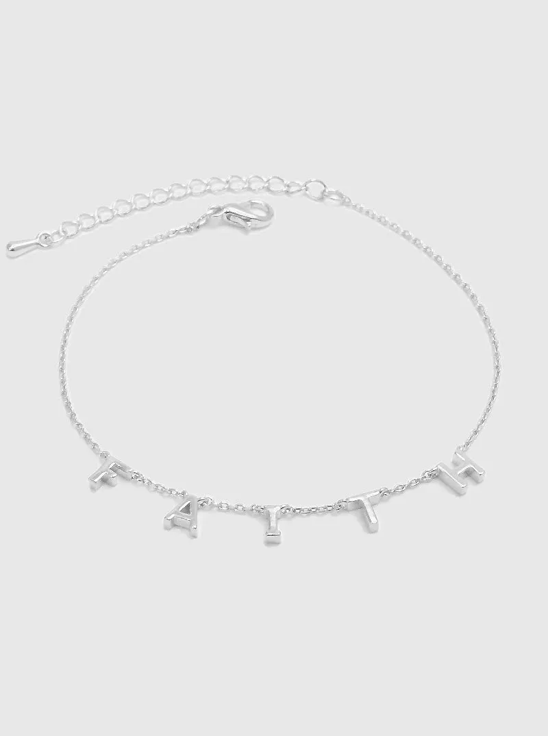 Faith Letter Silver Necklace