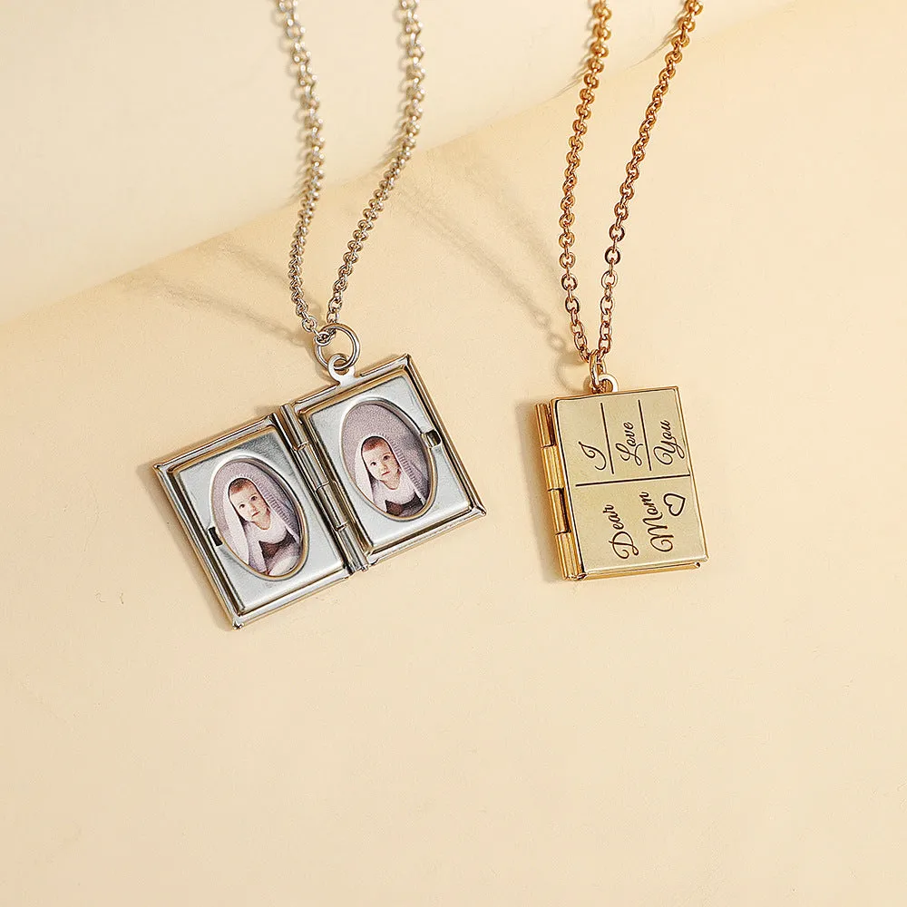 Family Book Photo Customized Necklace