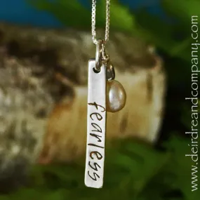 Fearless Blessing Bar Necklace in Silver