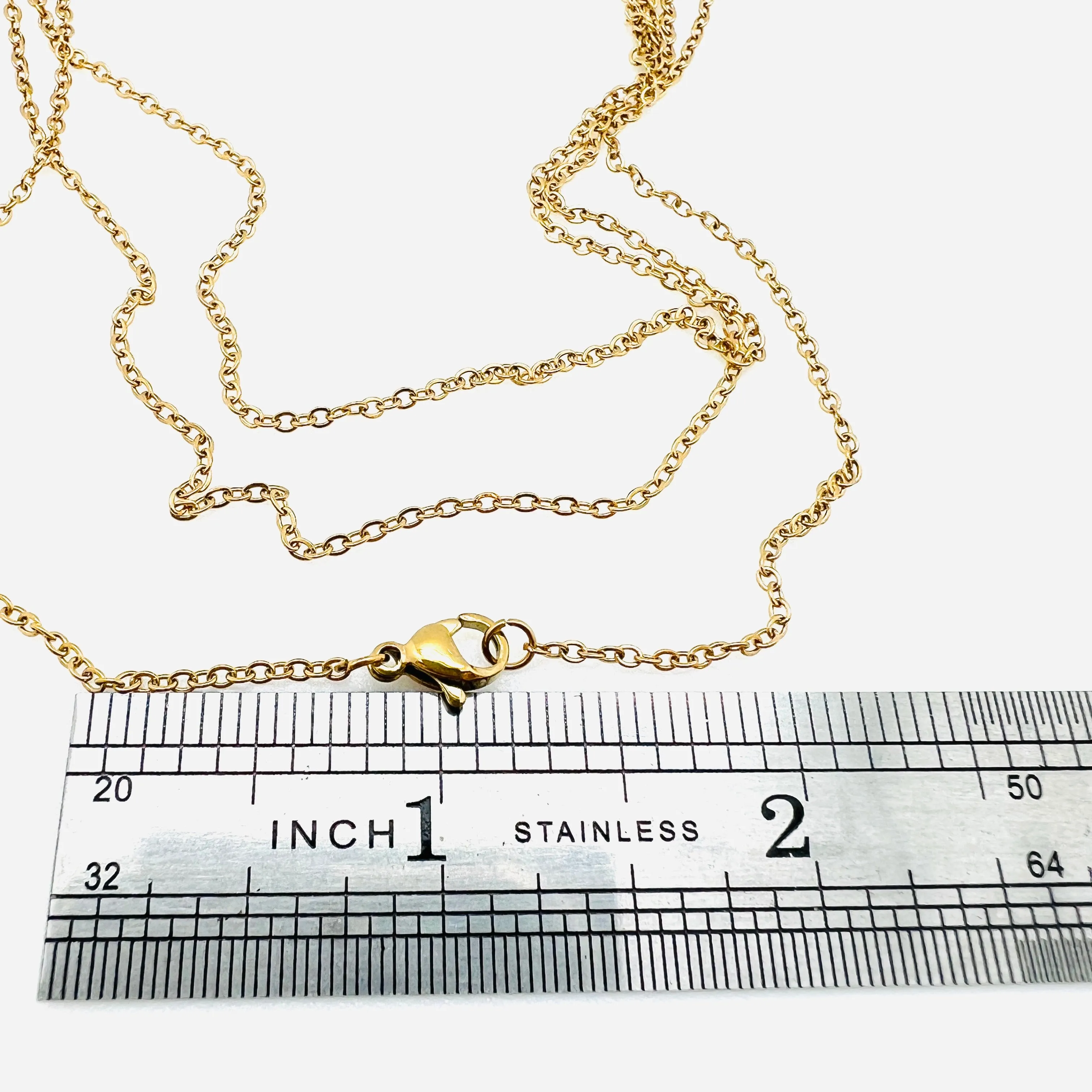 Fine Flat Cable Chain Necklace - Stainless - 17.5