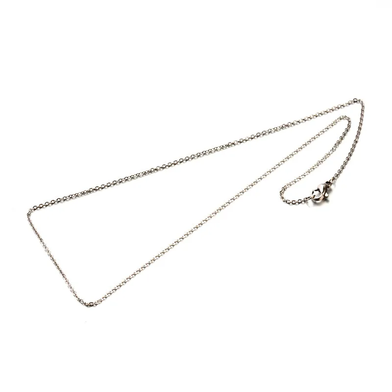 Fine Flat Cable Chain Necklace - Stainless - 17.5