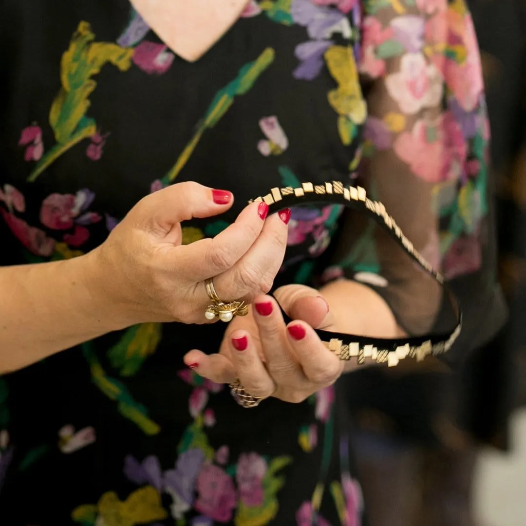 Gaia black and white leather necklace