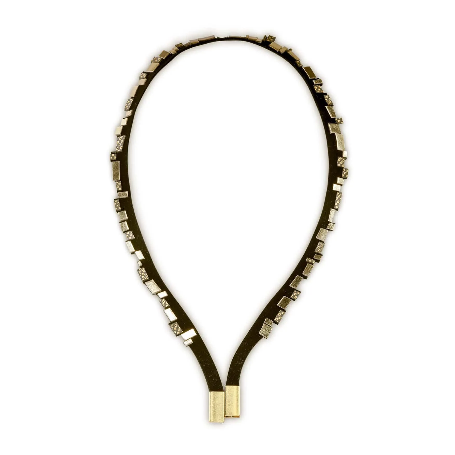 Gaia black and white leather necklace