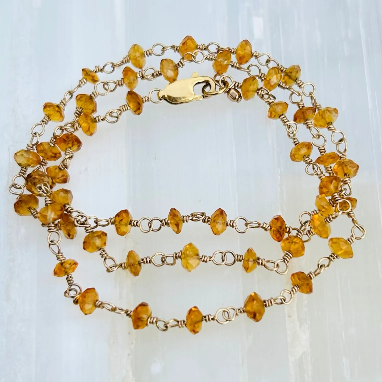 Gemstone Rosary Necklace ~ Citrine