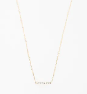 Gold 7 Diamond Tiny Pavé Bar Necklace