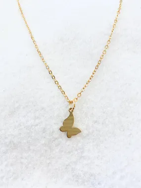 Gold Butterfly Charm Necklace