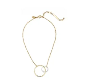 Gold Chain with Silver Circle Necklace