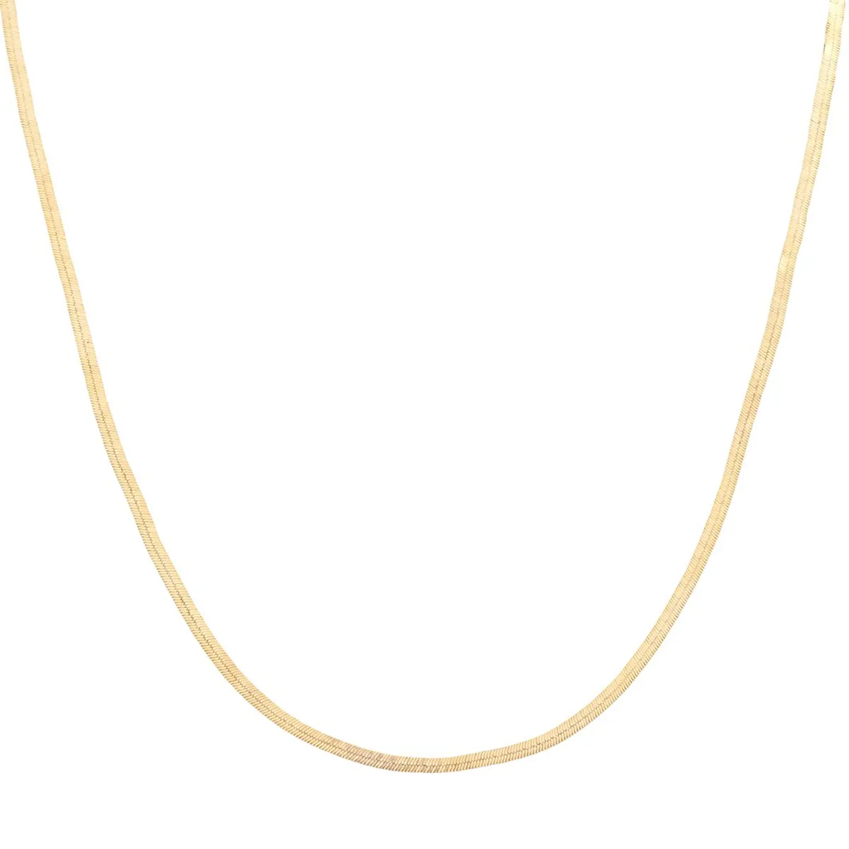 Gold Herringbone Snake Chain Necklace