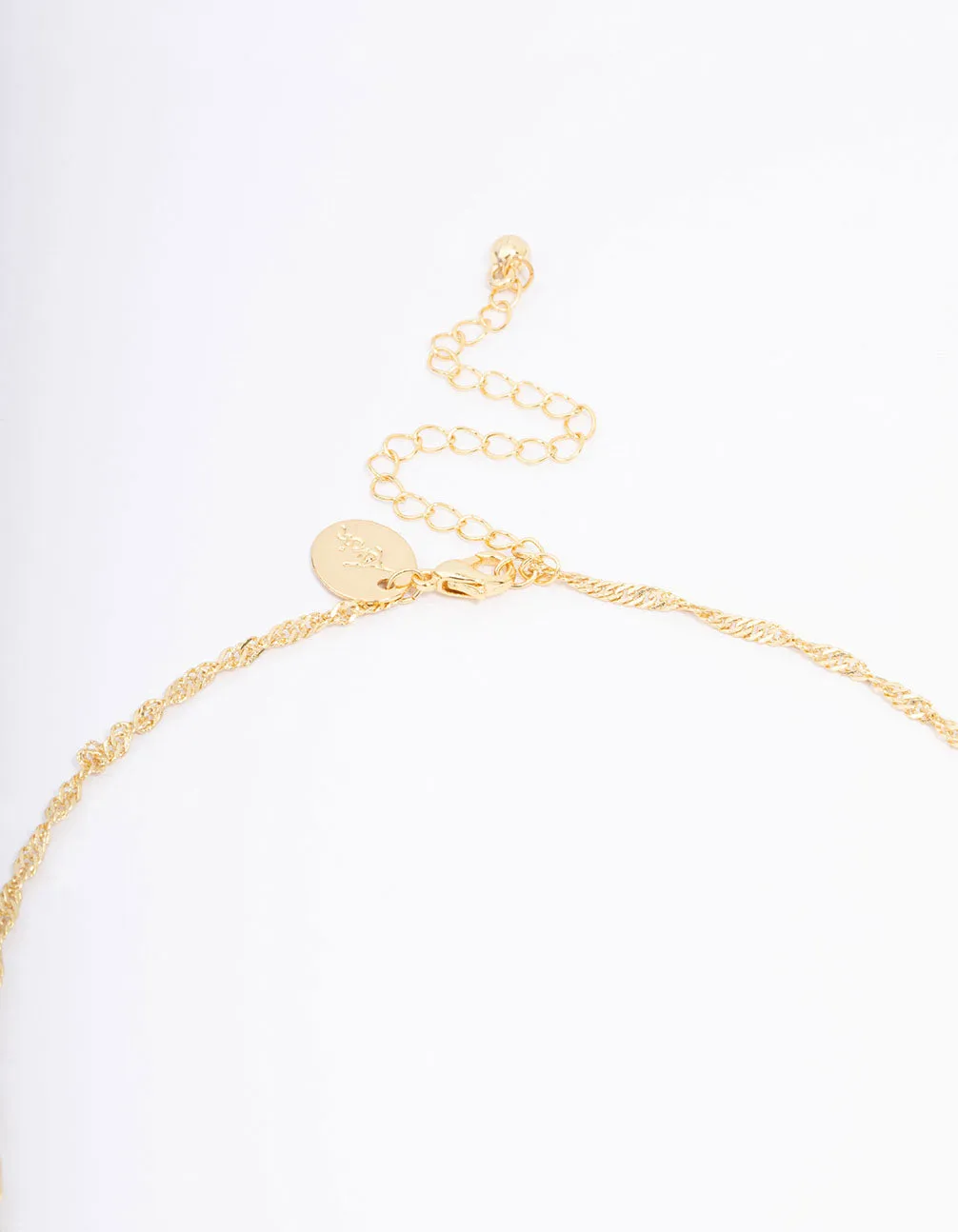 Gold Plated Cherub Twisted Chain Pendant Necklace