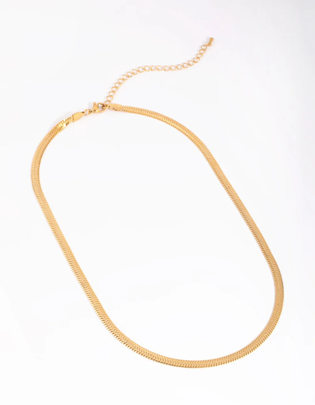 Gold Plated Stainless Steel Herringbone Necklace