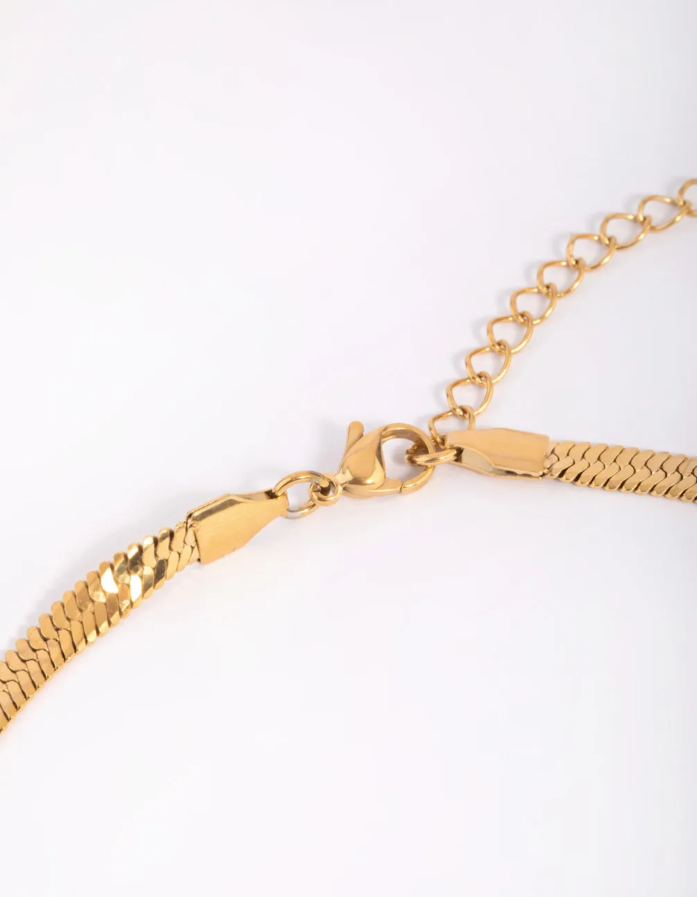 Gold Plated Stainless Steel Herringbone Necklace