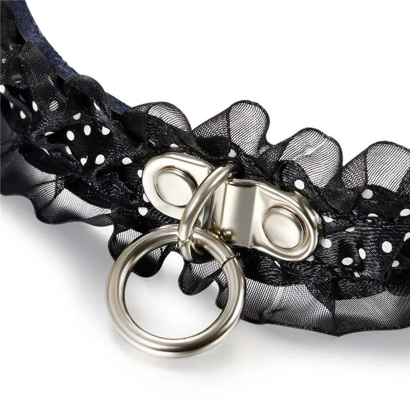 Goth Necklace Jewelry / Materials: Lace - Leather - Zinc Alloy