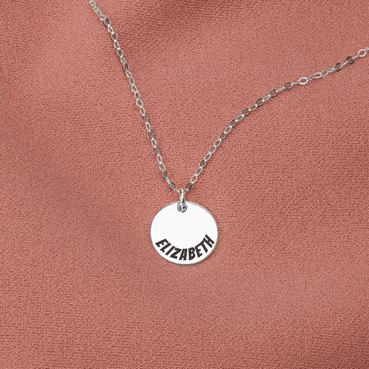 Half Circle Name Disc Necklace