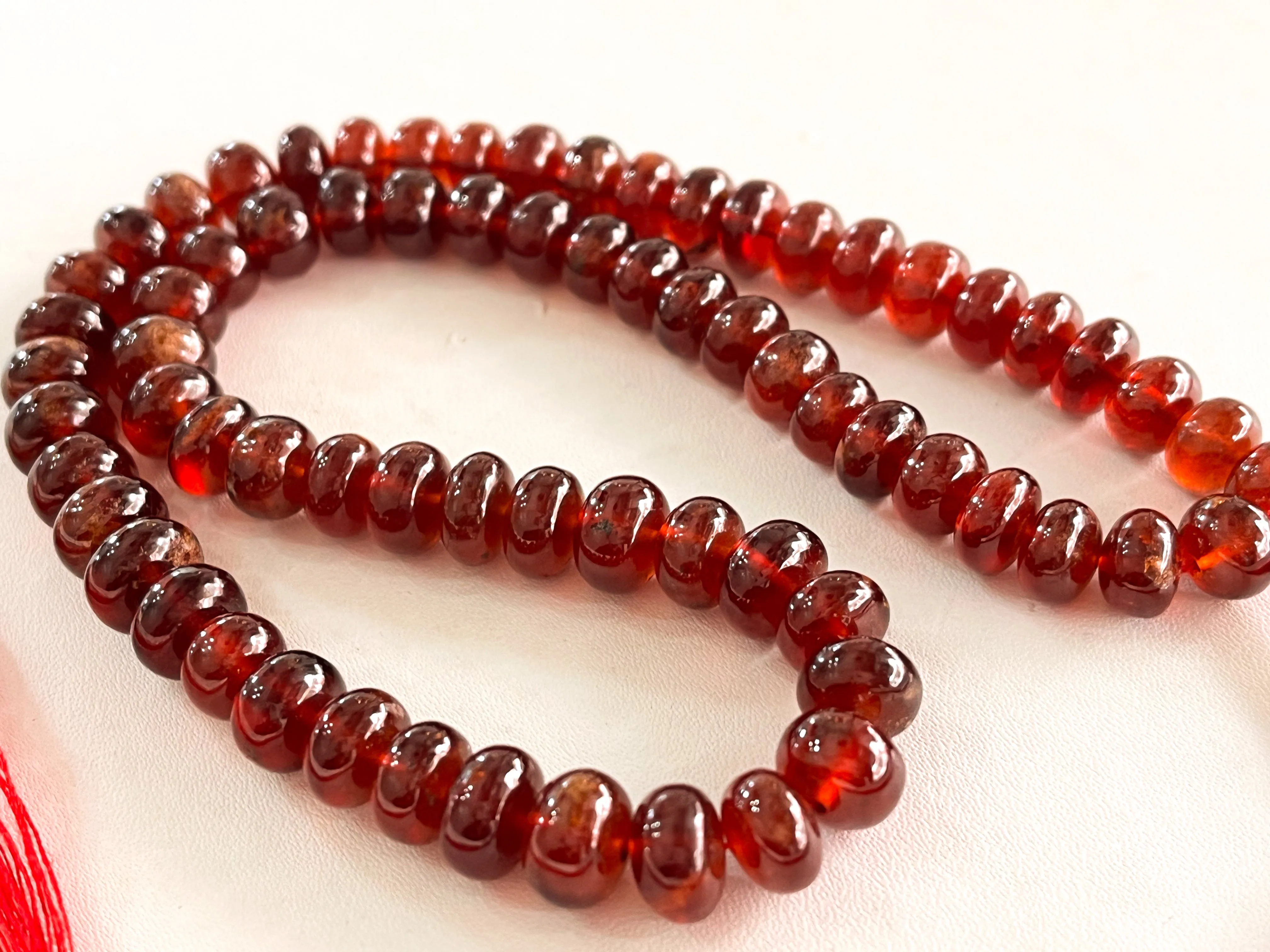 Honey Color Natural Hessonite Garnet Smooth Rondelle shape