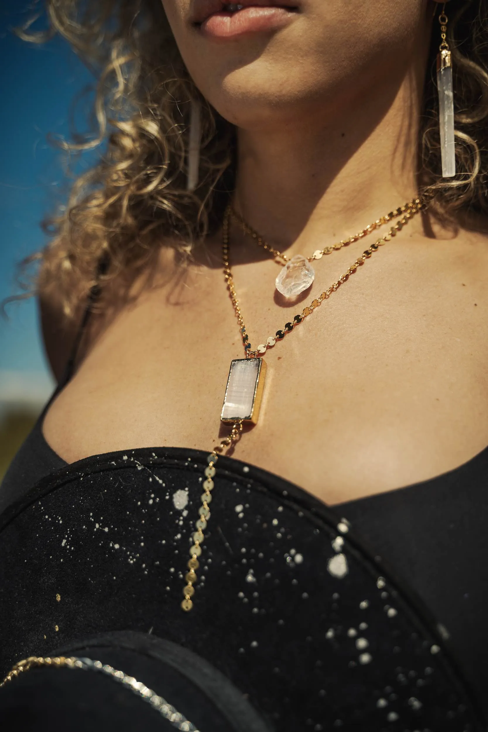 In Your Energy Selenite Lariat Necklace